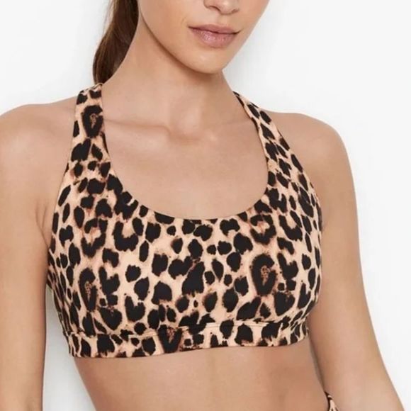 Victoria’s Secret Padded Smooth Strappy back sport bra Medium print Medium - Picture 2 of 9